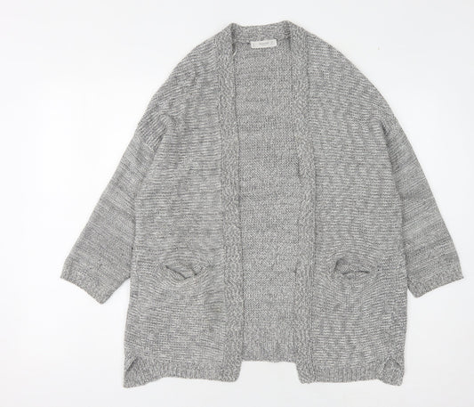 Womens UK Size S Mango Grey Cardigan Jumper