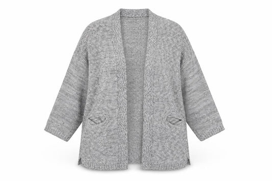 Womens UK Size S Mango Grey Cardigan Jumper