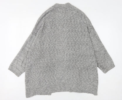 Womens UK Size S Mango Grey Cardigan Jumper