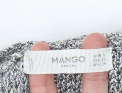 Womens UK Size S Mango Grey Cardigan Jumper
