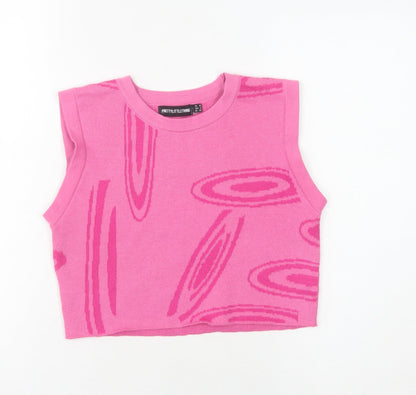 Womens UK Size 10 PRETTYLITTLETHING Pink Vest Jumper