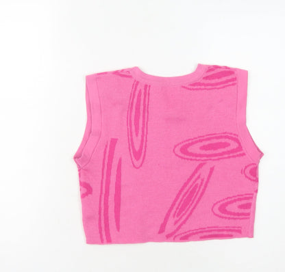 Womens UK Size 10 PRETTYLITTLETHING Pink Vest Jumper