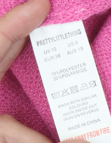 Womens UK Size 10 PRETTYLITTLETHING Pink Vest Jumper