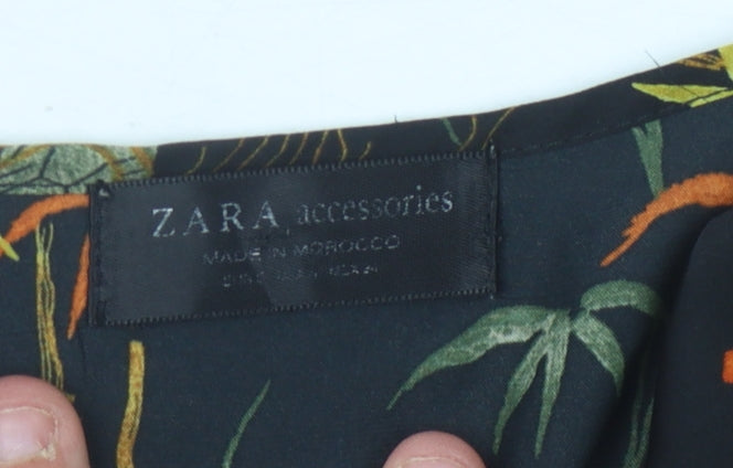 ZARA Women's Black Floral Long Sleeve Bodysuit Size S