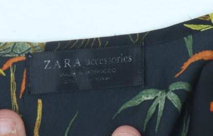 ZARA Women's Black Floral Long Sleeve Bodysuit Size S