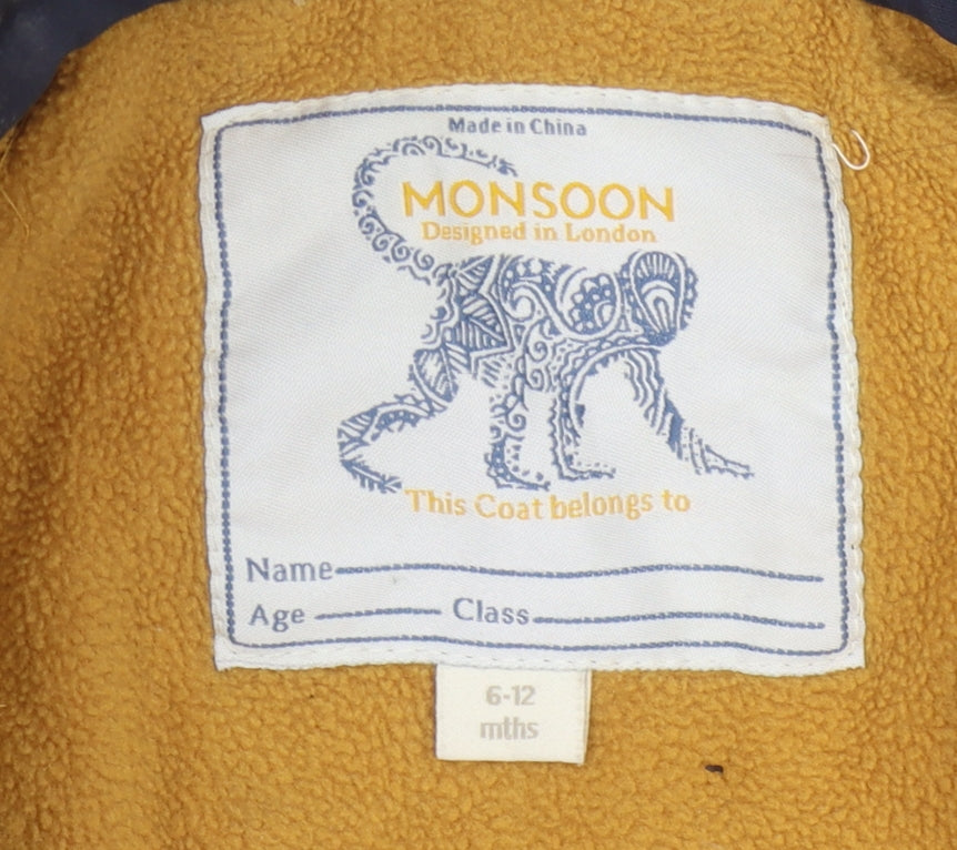 Monsoon Unisex Baby Multicoloured Puffer Jacket 6-12 Months