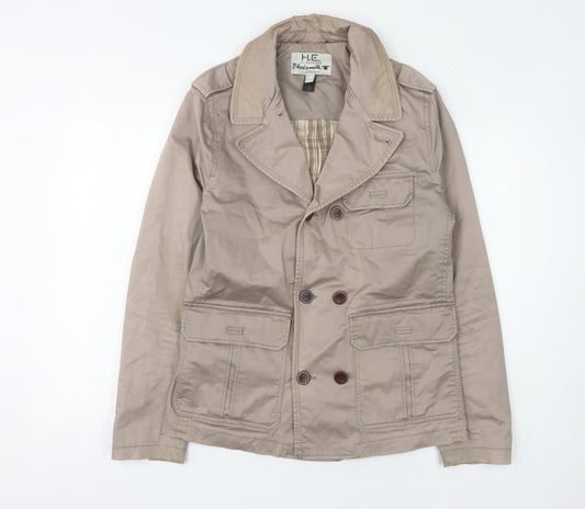 Mango Beige Unisex Jacket XS Double-Breasted Casual