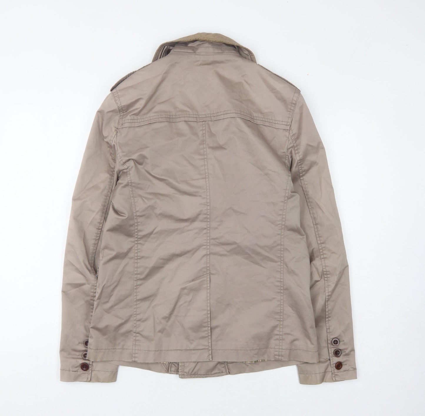Mango Beige Unisex Jacket XS Double-Breasted Casual