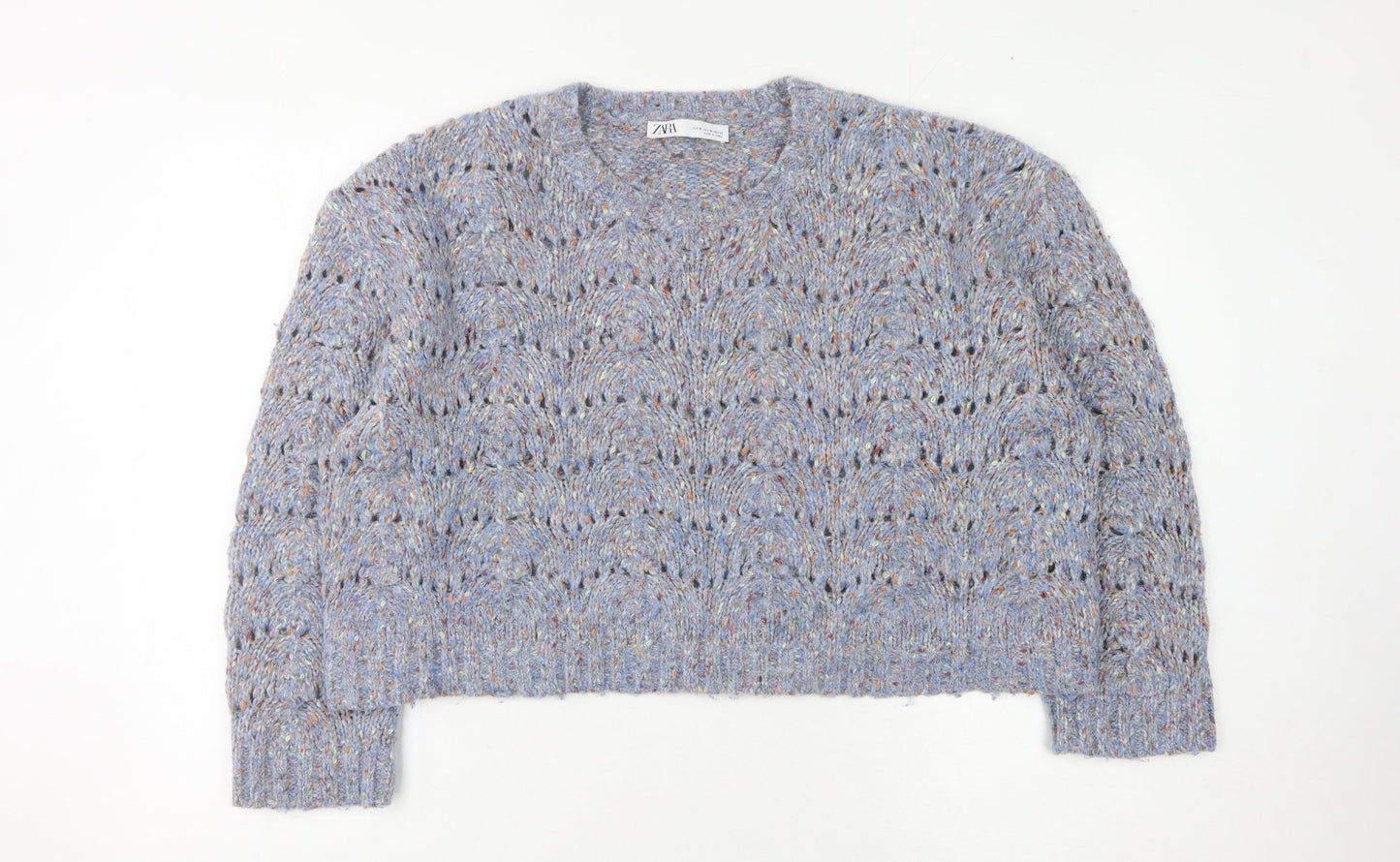 Womens UK Size M Zara Blue Pullover Jumper