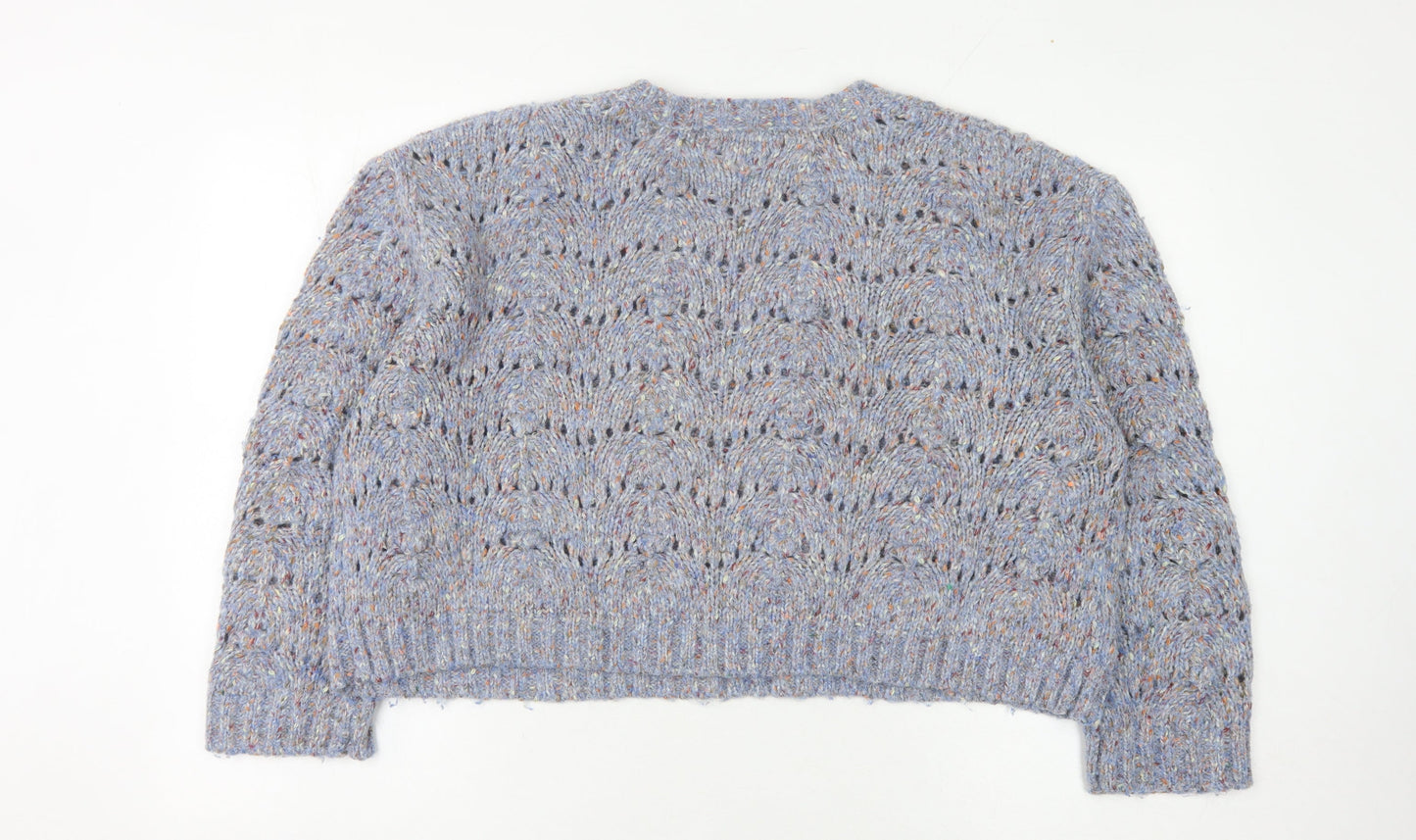 Womens UK Size M Zara Blue Pullover Jumper