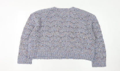 Womens UK Size M Zara Blue Pullover Jumper
