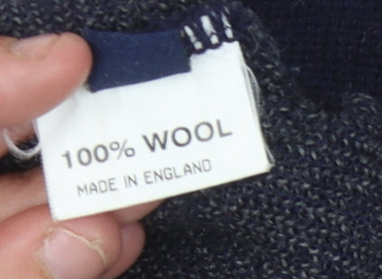 Nigel Hall Unisex Blue V-Neck Wool Pullover Jumper M