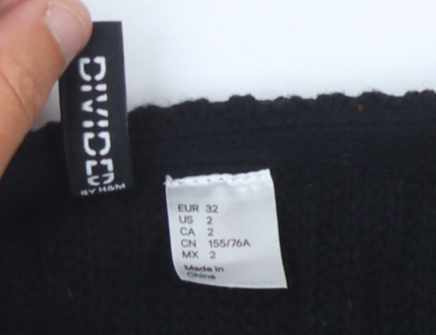 Womens UK Size 4 H&M Black Cardigan Jumper