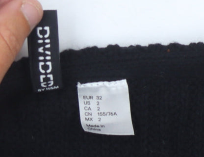 Womens UK Size 4 H&M Black Cardigan Jumper