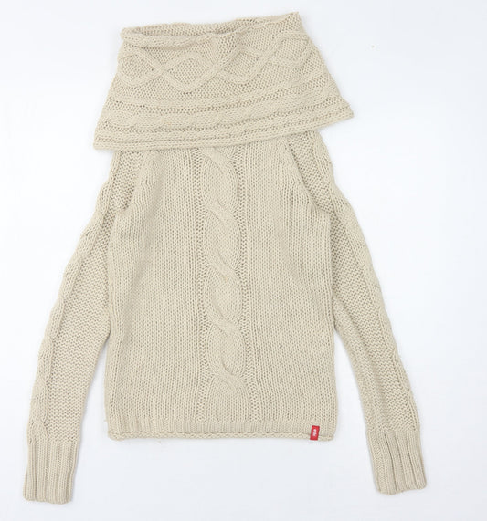 Womens UK Size S EDC Beige Pullover Jumper