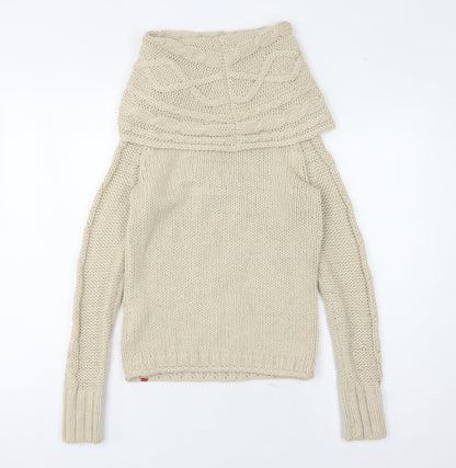 Womens UK Size S EDC Beige Pullover Jumper
