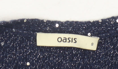 Womens UK Size S Oasis Blue Pullover Jumper