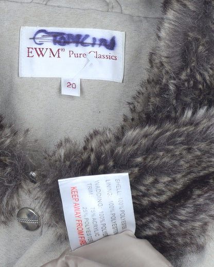 Womens UK Size 20 EWM Beige Overcoat