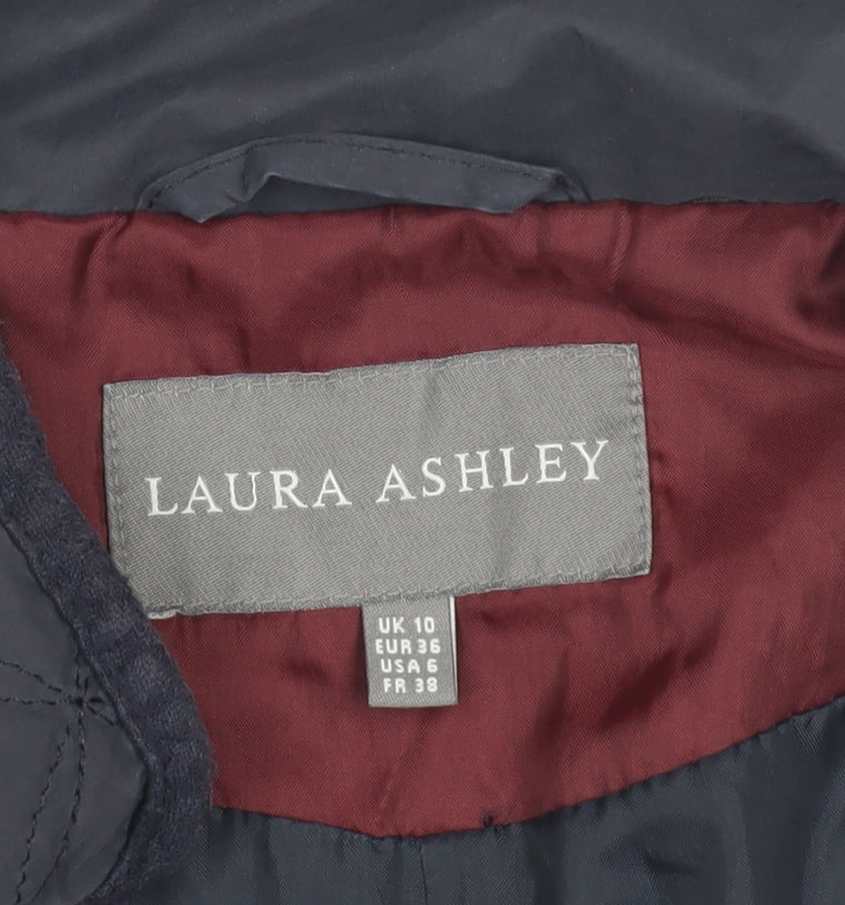 Laura Ashley Women's Quilted Blue Waistcoat Size 10