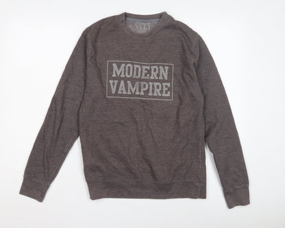 VLBT Men's Brown Graphic Pullover Sweatshirt