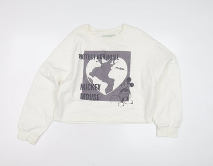 Womens UK Size 10 Disney White Pullover Sweatshirt