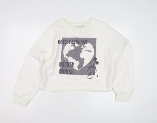 Womens UK Size 10 Disney White Pullover Sweatshirt