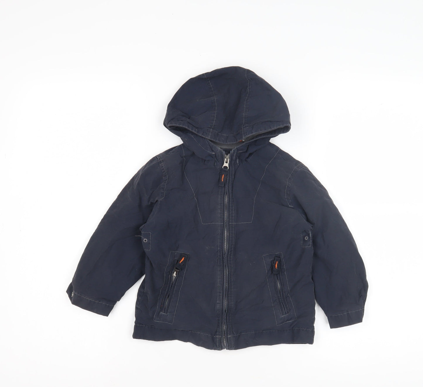 Gap Boys Blue Parka Jacket 2-3 Years Hooded Zipped Pockets