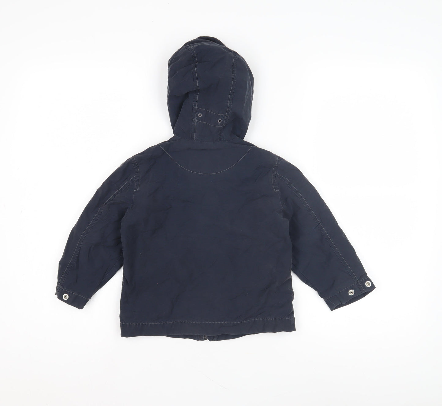 Gap Boys Blue Parka Jacket 2-3 Years Hooded Zipped Pockets