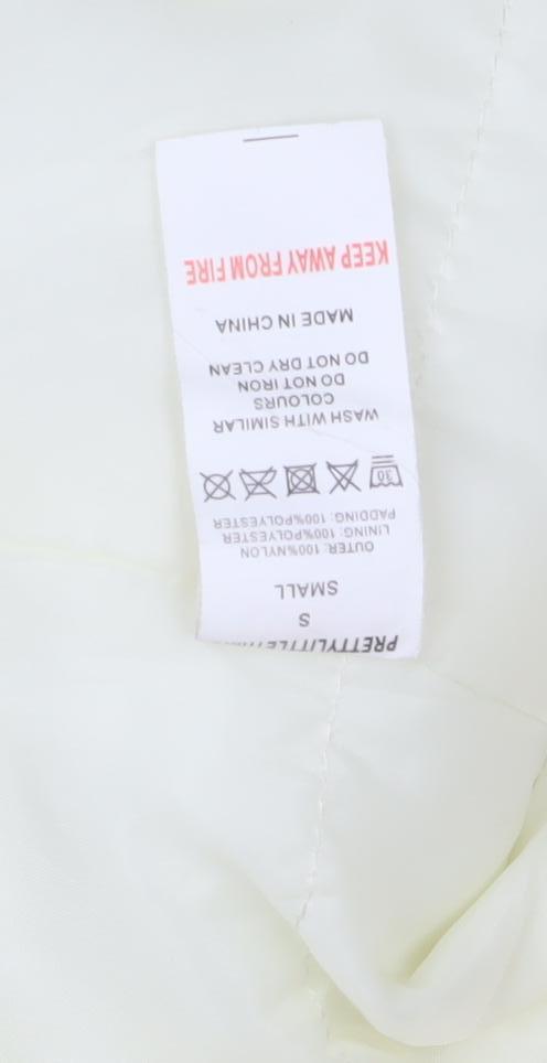 Womens UK Size S PRETTYLITTLETHING Ivory Puffer Jacket