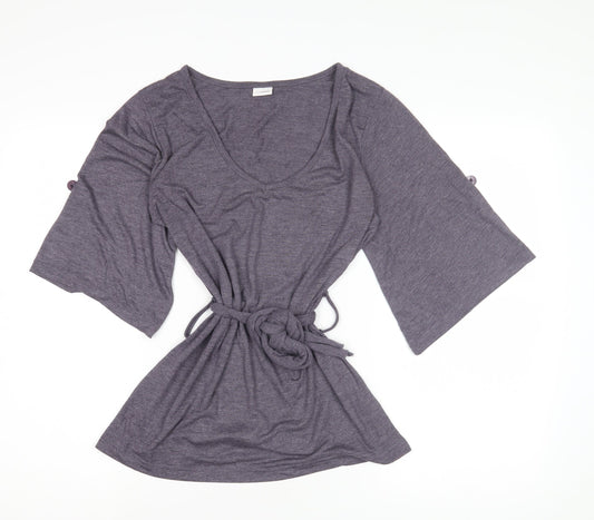 Ethel Austin Grey Women's Tunic V-Neck Size 8 Relaxed Fit