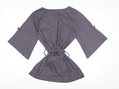 Ethel Austin Grey Women's Tunic V-Neck Size 8 Relaxed Fit