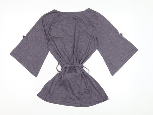 Ethel Austin Grey Women's Tunic V-Neck Size 8 Relaxed Fit