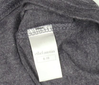 Ethel Austin Grey Women's Tunic V-Neck Size 8 Relaxed Fit