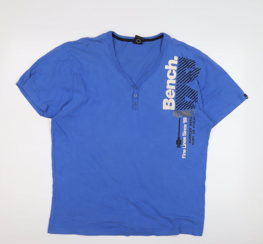 Bench Men's Blue Graphic T-shirt Size 2XL