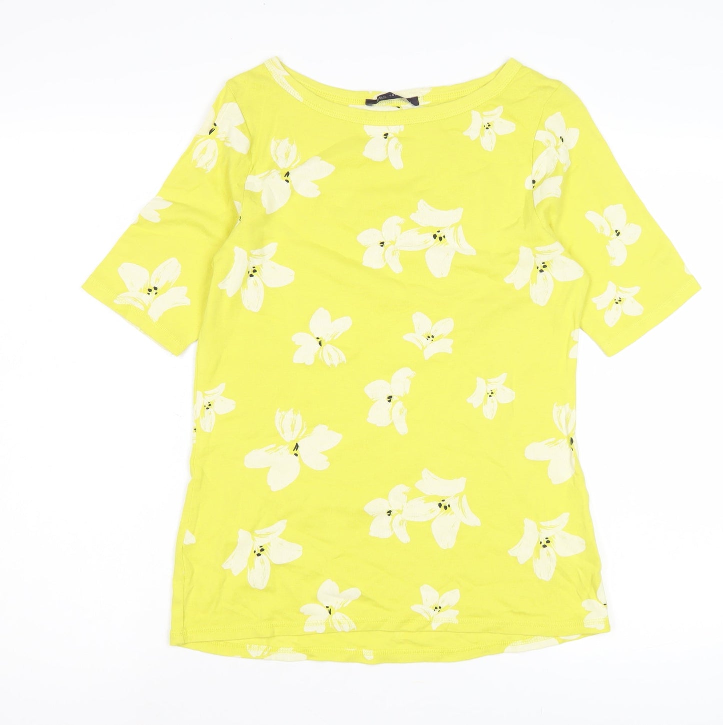 Womens UK Size 14 Marks and Spencer Yellow Basic T-Shirt