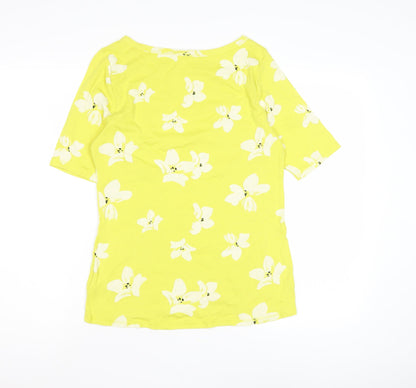 Womens UK Size 14 Marks and Spencer Yellow Basic T-Shirt