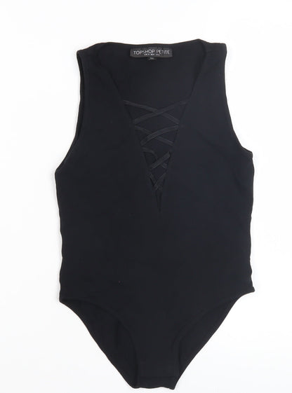 Topshop Women’s Black Bodysuit - Petite Size 8