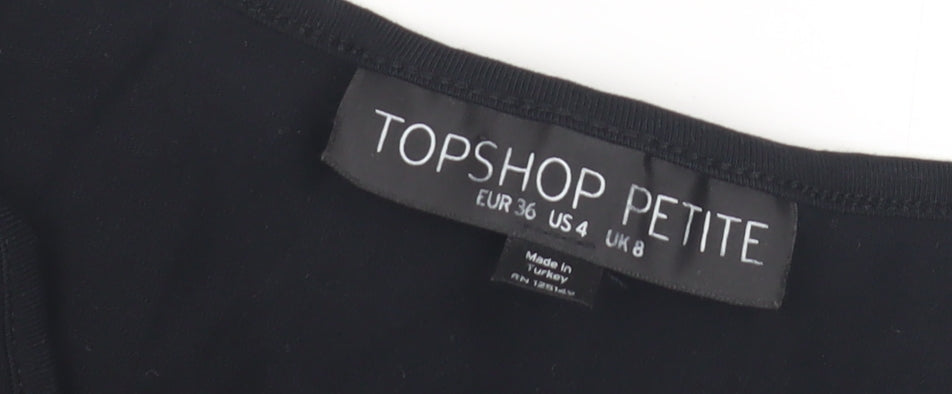 Topshop Women’s Black Bodysuit - Petite Size 8