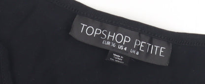 Topshop Women’s Black Bodysuit - Petite Size 8