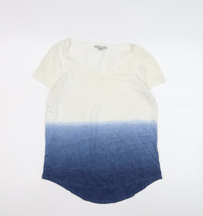 Pure Unisex Adults White Blue Colourblock T-Shirt M