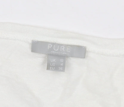 Pure Unisex Adults White Blue Colourblock T-Shirt M