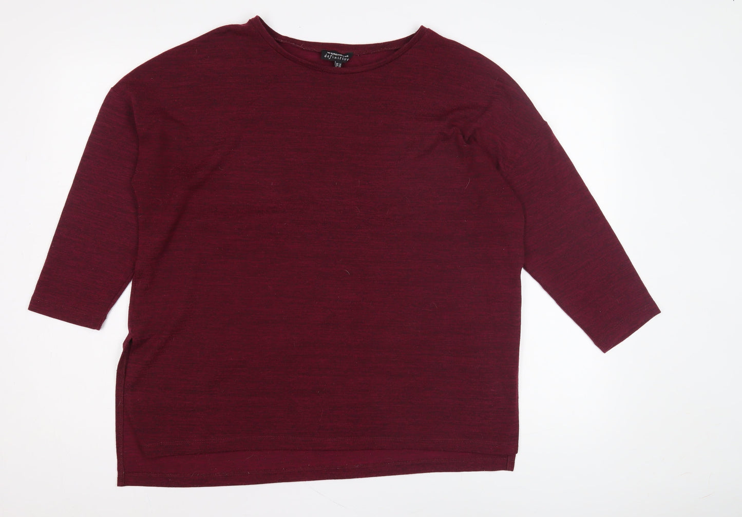 Womens UK Size 14 Warehouse Red Jersey T-Shirt