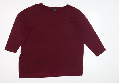 Womens UK Size 14 Warehouse Red Jersey T-Shirt