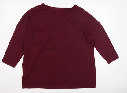 Womens UK Size 14 Warehouse Red Jersey T-Shirt