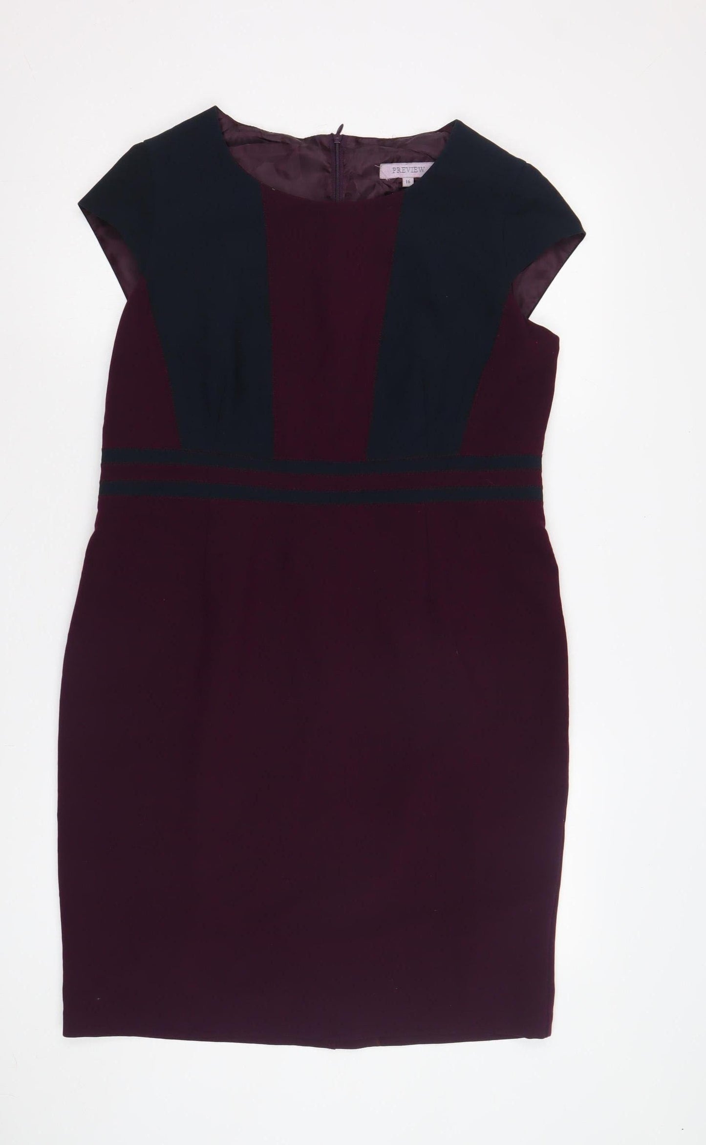 Preview Women's Purple Dress Size 16 with Zip Closure