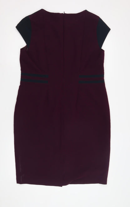 Preview Women's Purple Dress Size 16 with Zip Closure