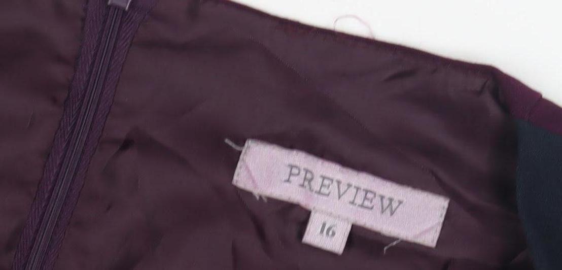 Preview Women's Purple Dress Size 16 with Zip Closure