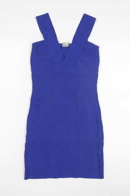 Oasis Women's Blue V-Neck Dress, Size 8