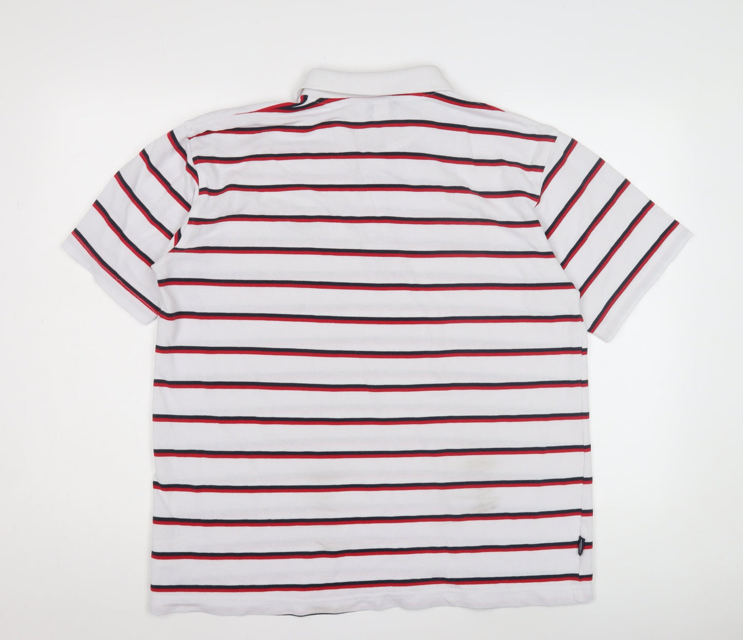 Umbro Men's White Striped Polo Shirt XL