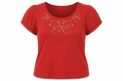 Womens UK Size 18 BM Red  T-Shirt